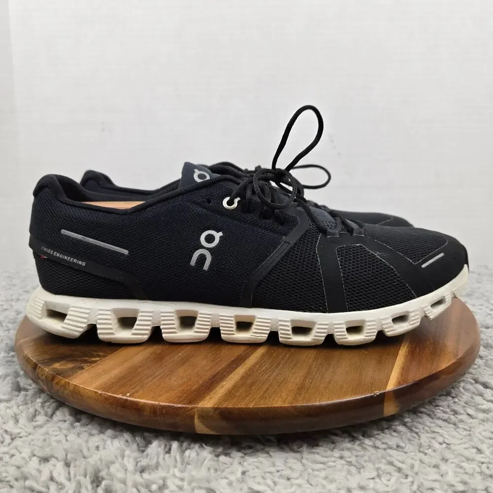 On Running Mens 11 Cloud 5 Black White Daily Casual Athletic Gym Running Shoe